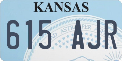 KS license plate 615AJR