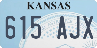 KS license plate 615AJX