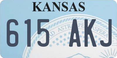 KS license plate 615AKJ
