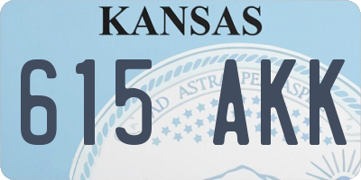 KS license plate 615AKK