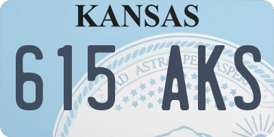 KS license plate 615AKS