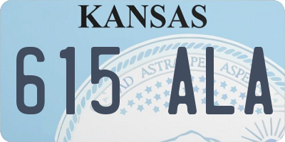 KS license plate 615ALA