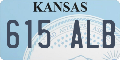KS license plate 615ALB
