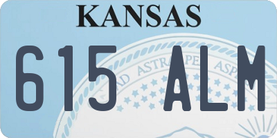 KS license plate 615ALM