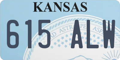 KS license plate 615ALW