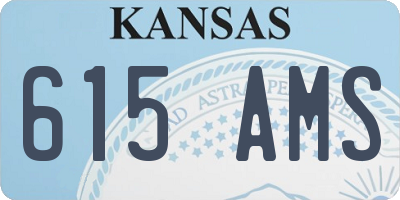 KS license plate 615AMS