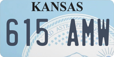 KS license plate 615AMW