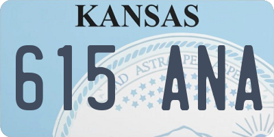 KS license plate 615ANA