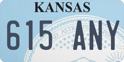 KS license plate 615ANY