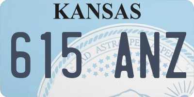 KS license plate 615ANZ