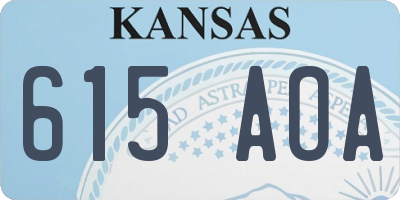 KS license plate 615AOA