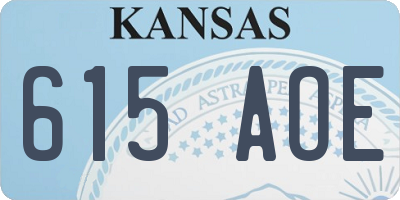 KS license plate 615AOE