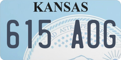 KS license plate 615AOG