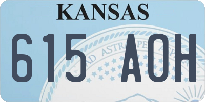 KS license plate 615AOH