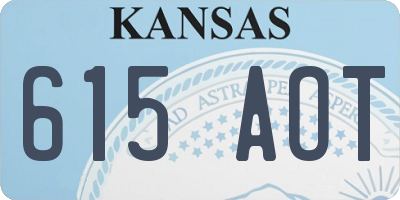 KS license plate 615AOT