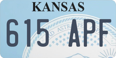KS license plate 615APF
