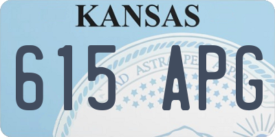KS license plate 615APG