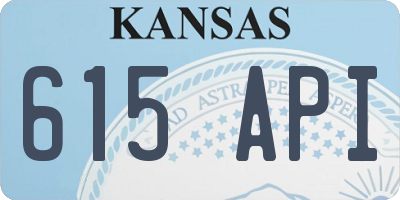 KS license plate 615API
