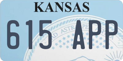 KS license plate 615APP