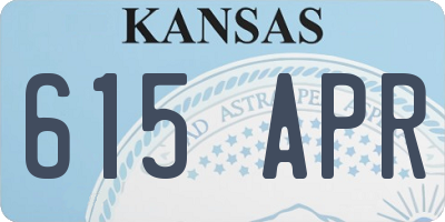 KS license plate 615APR