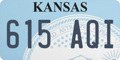KS license plate 615AQI