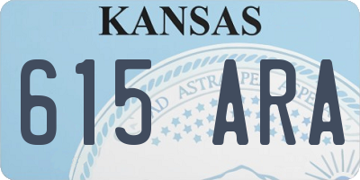 KS license plate 615ARA