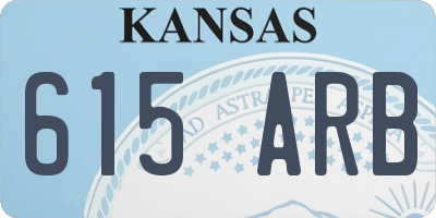 KS license plate 615ARB