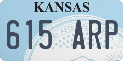 KS license plate 615ARP