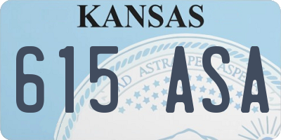 KS license plate 615ASA