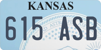 KS license plate 615ASB