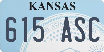 KS license plate 615ASC