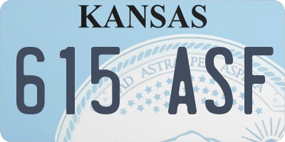 KS license plate 615ASF