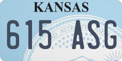 KS license plate 615ASG