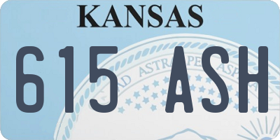 KS license plate 615ASH