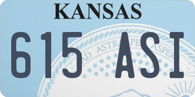 KS license plate 615ASI