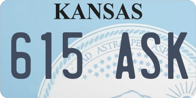 KS license plate 615ASK