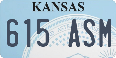 KS license plate 615ASM