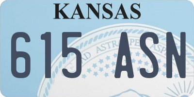 KS license plate 615ASN