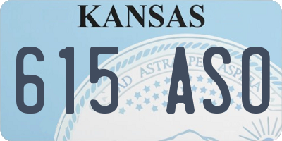 KS license plate 615ASO