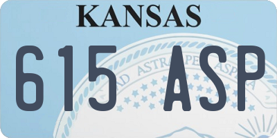 KS license plate 615ASP