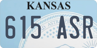 KS license plate 615ASR