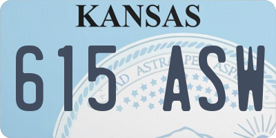 KS license plate 615ASW
