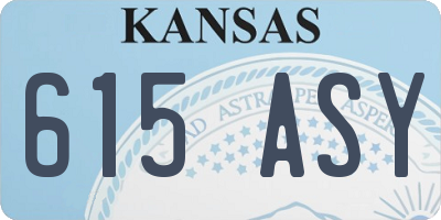 KS license plate 615ASY