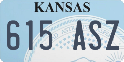 KS license plate 615ASZ