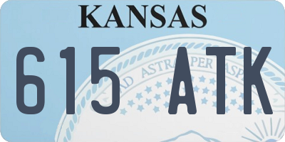 KS license plate 615ATK