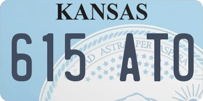 KS license plate 615ATO