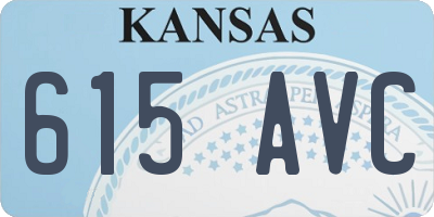 KS license plate 615AVC