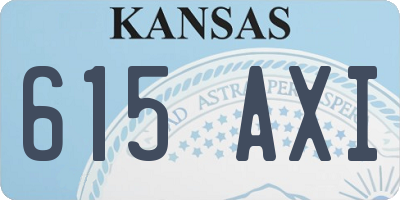 KS license plate 615AXI