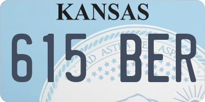 KS license plate 615BER