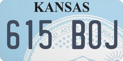 KS license plate 615BOJ